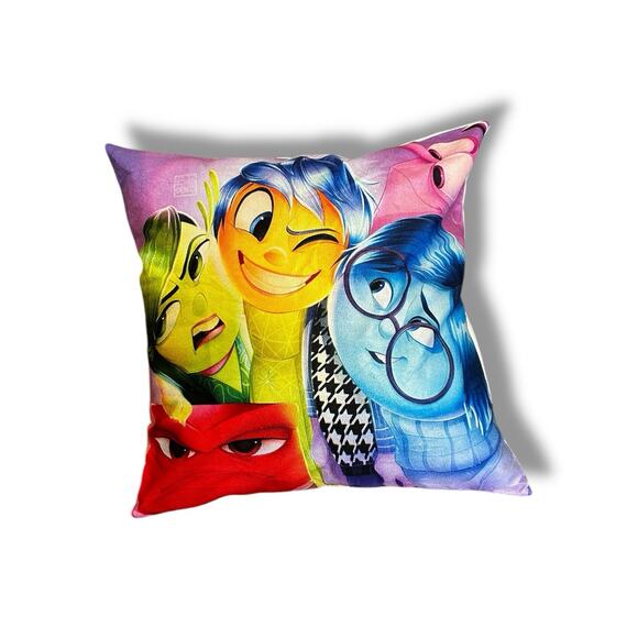 Set of 2 Disney Pixar Inside Out Emotions Plush Throw Pillow Covers Case 18"x18" - Picture 3 of 4